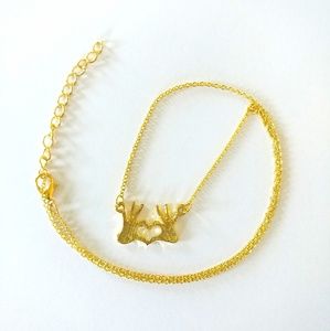 Jewelry - I Love You Heart Hands Necklace Goldtone Jewelry - I Love You Heart Hands Necklace Goldtone